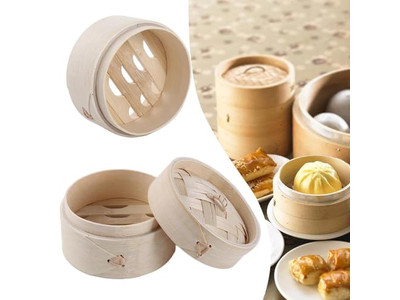 Große Momo Dim Sum Dämpfer Bambus-Dämpfkorb