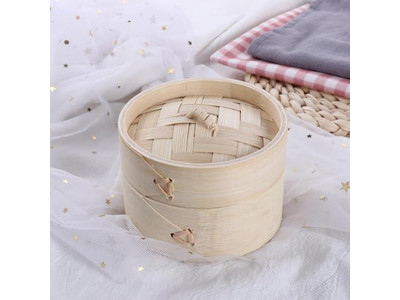 Große Momo Dim Sum Dämpfer Bambus-Dämpfkorb