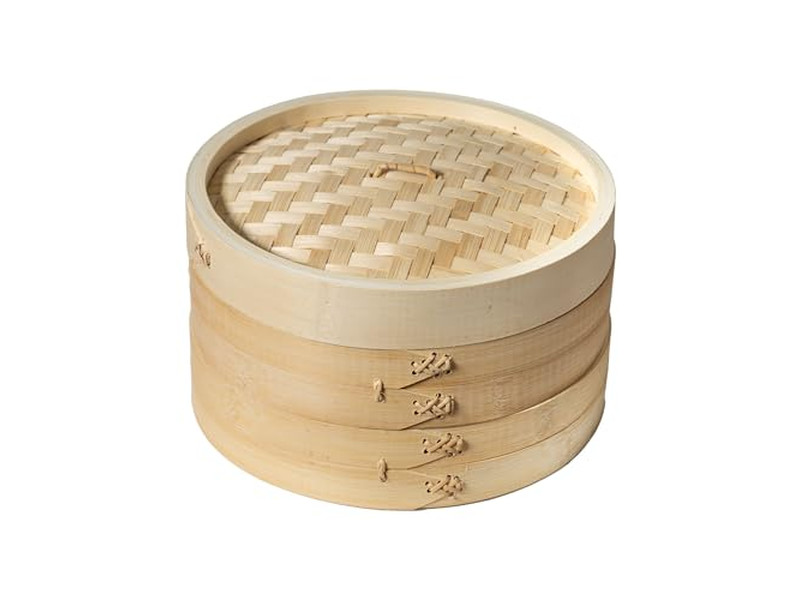 Dim Sum Kochen Chinesischer Bambus-Dämpfkorb