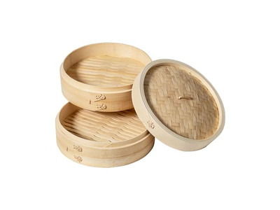 Dim Sum Kochen Chinesischer Bambus-Dämpfkorb
