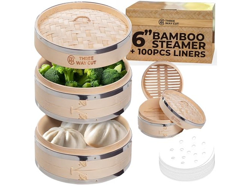 Meeresfrüchte Dimsum Dämpfer Bambus-Dämpfkorb