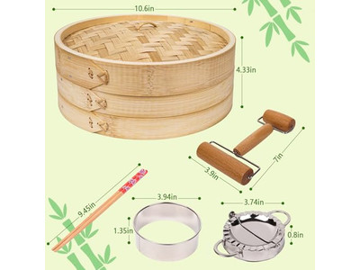 Dämpfer Dim Sum Bambus 10 Bambus-Dämpfkorb